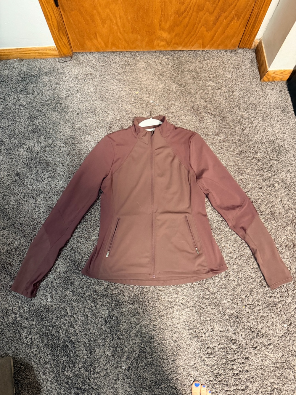 Zella Maroon Fitted Athleisure Zip Up Activewear